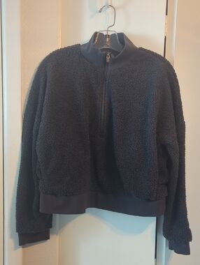 Cozy Sherpa Half-Zip Pullover - Charcoal